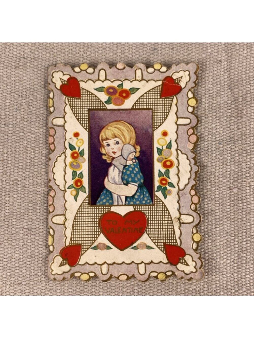 Lot Of 7 Antique Whitney Made Valentine's Day Cards Die Cut Embossed 1920s - Picture 16 of 16